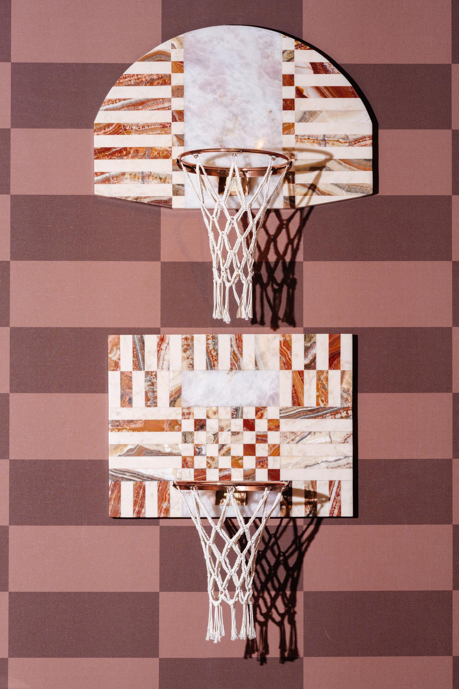 Lux Mini Hoops Made by Moniomi, Square Handcrafted Marble Basketball Hoop For Sale 1