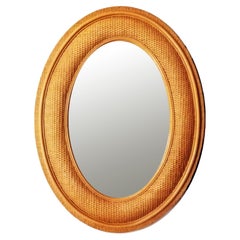 Lux Rattan Mirror 120x91 cm Extra Large French Riviere Style Natural  50s Italy