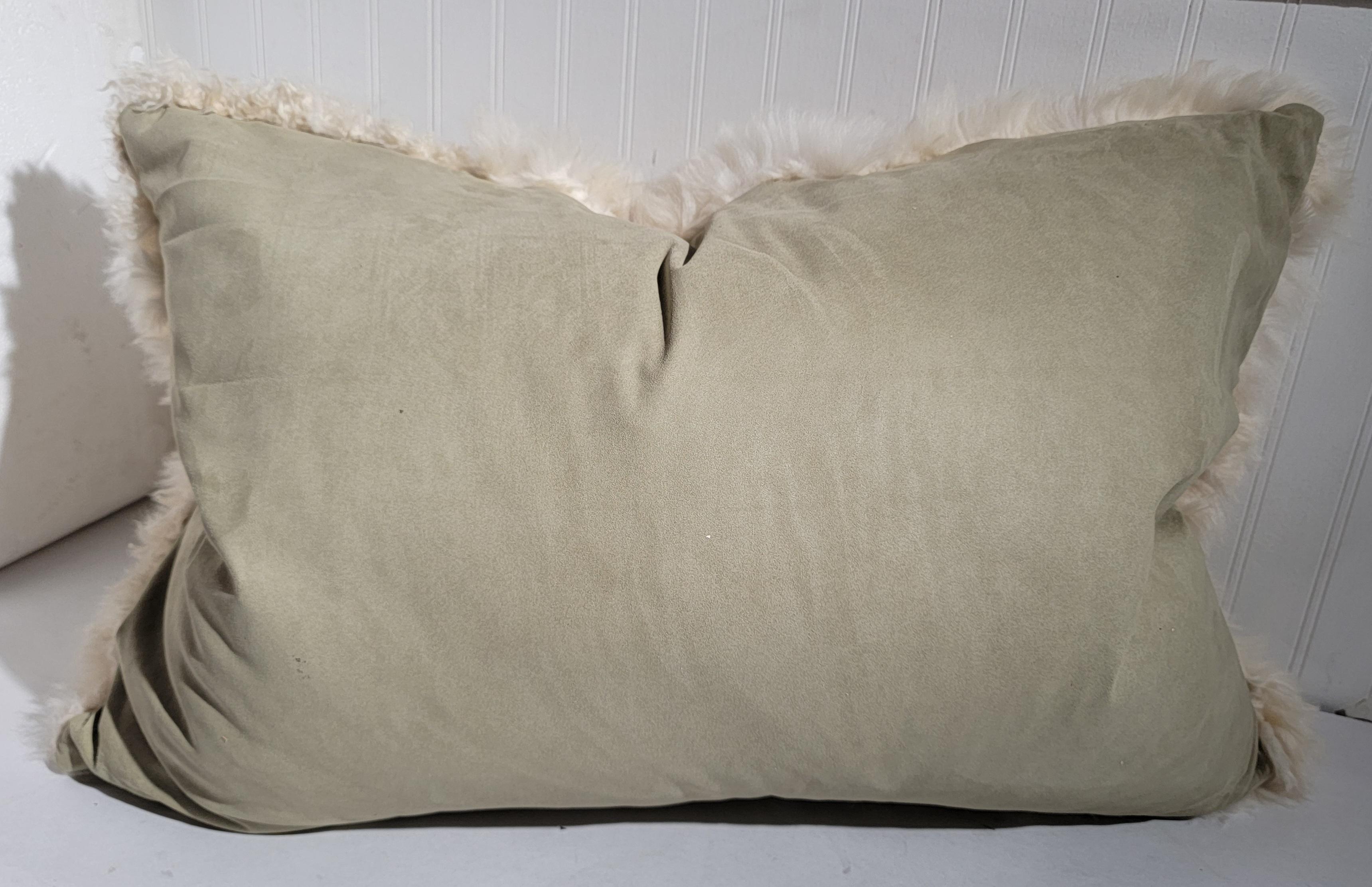 Lux Sheep Skin Pillows - Set Of Three For Sale 4