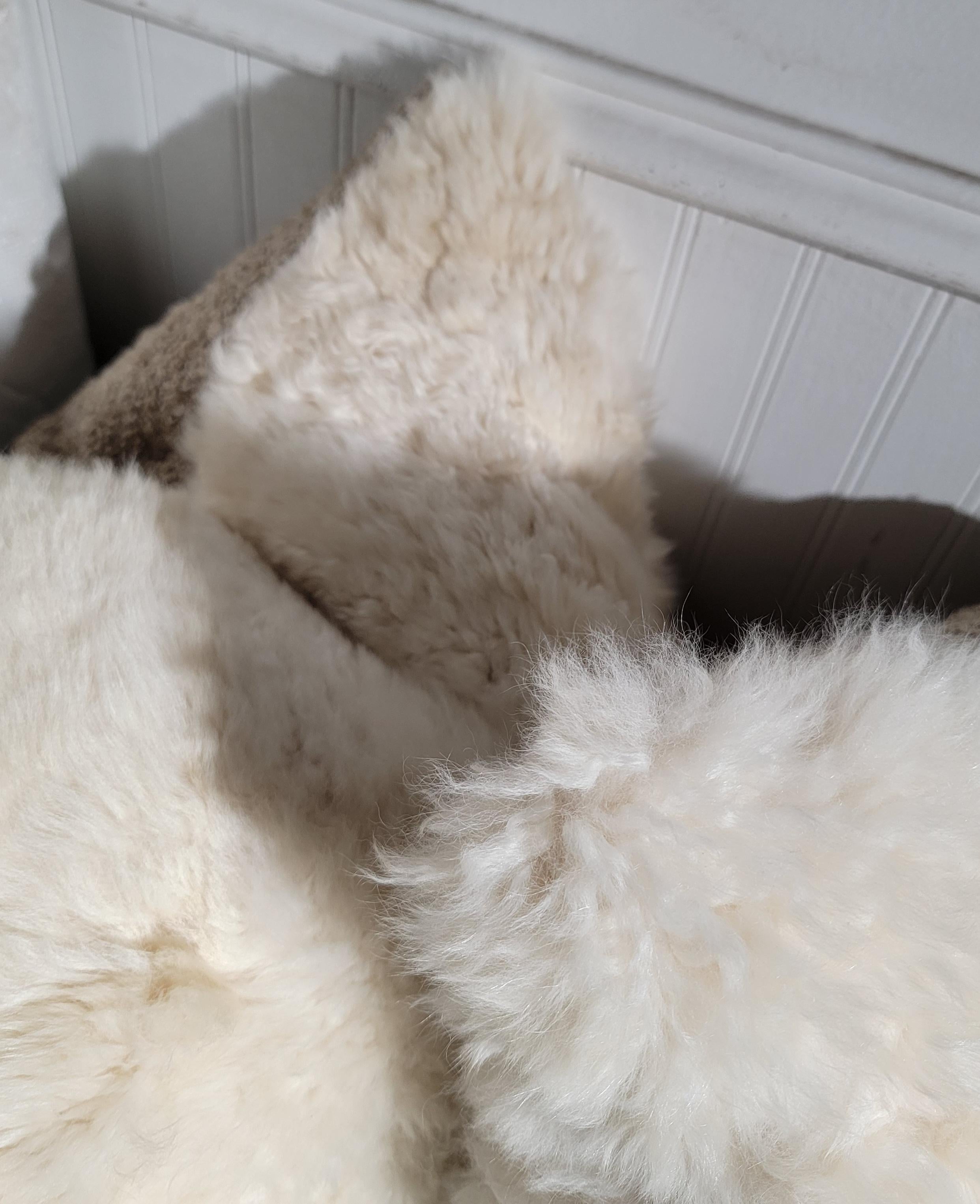Lux Sheep Skin Pillows - Set Of Three In Good Condition For Sale In Los Angeles, CA