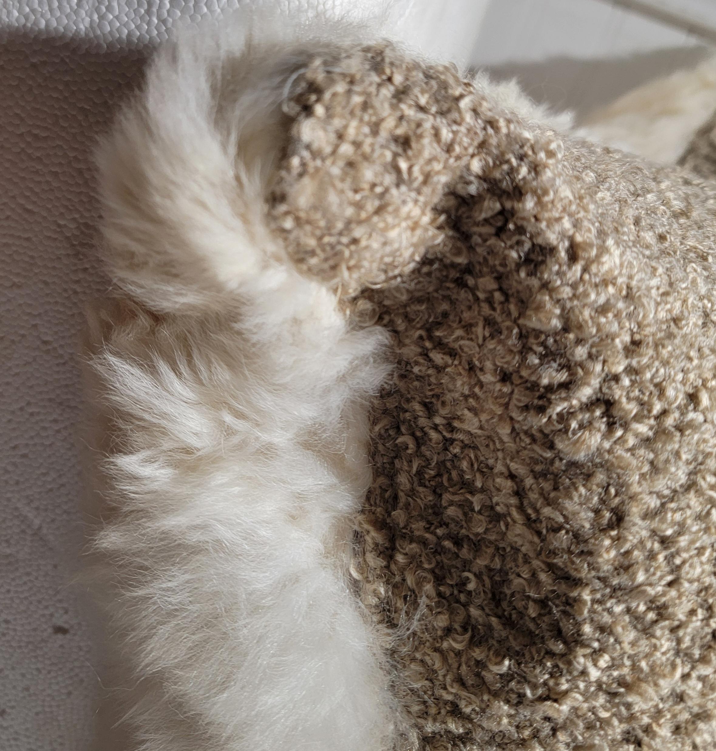 Hand-Crafted Lux  Sheepskin  Pillows - Pair For Sale
