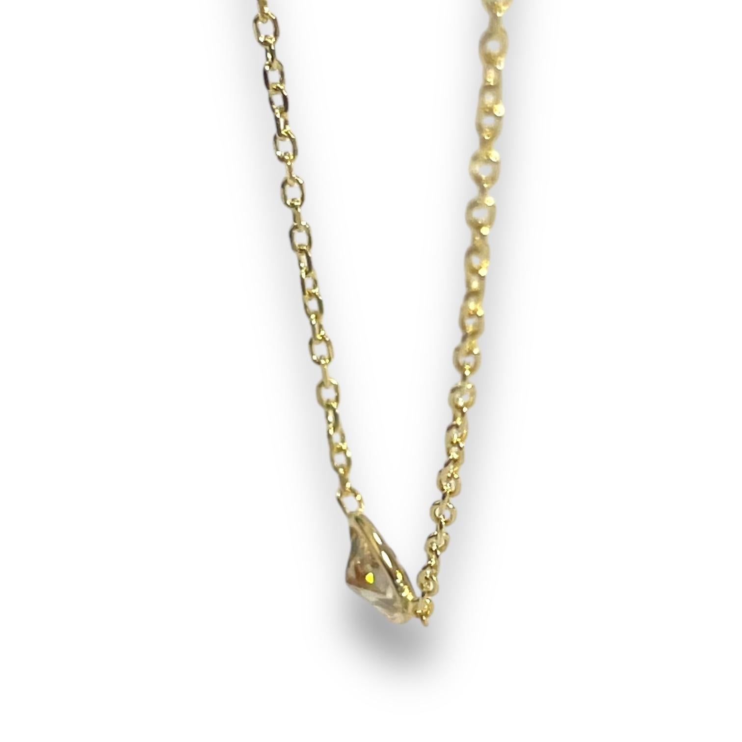 Collier de luxe en or jaune 14 carats avec diamants naturels taille poire de 0,76 carat Pour femmes en vente