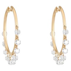 1.40ct Diamond 14K Yellow Gold Hoop Earrings