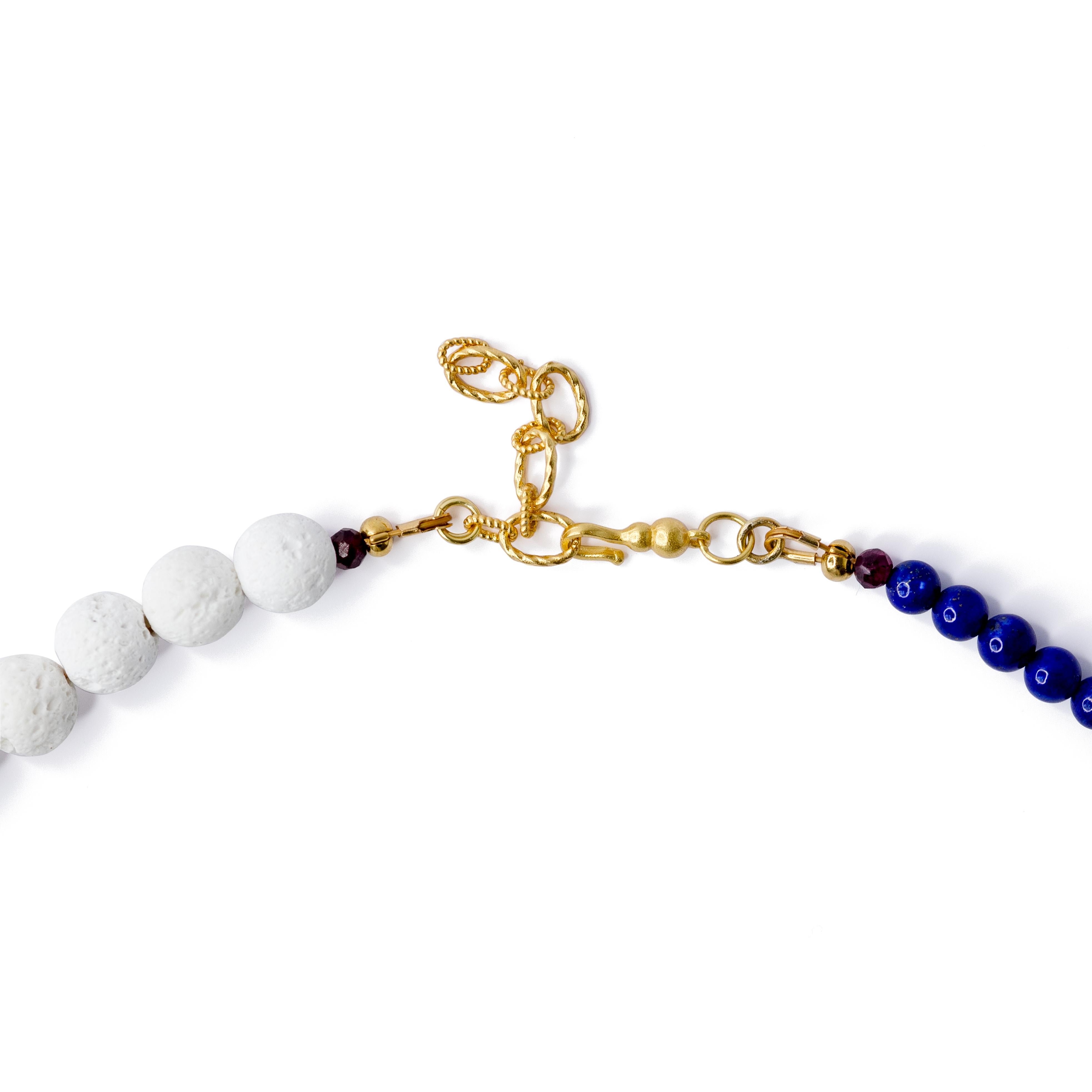 Bead Blue Angelite Luxe Necklace -by Bombyx House For Sale