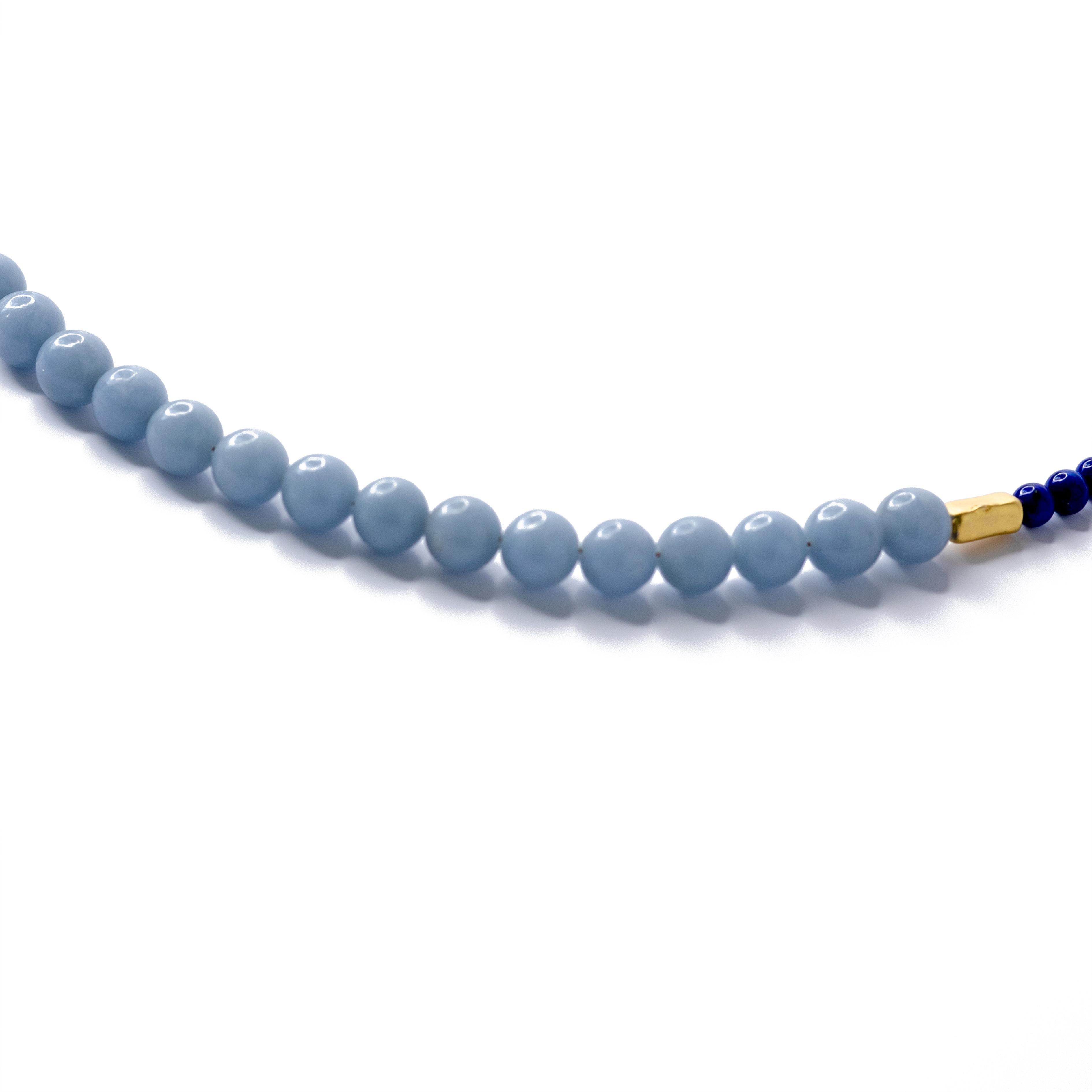 Women's or Men's Blue Angelite Luxe Necklace -by Bombyx House For Sale