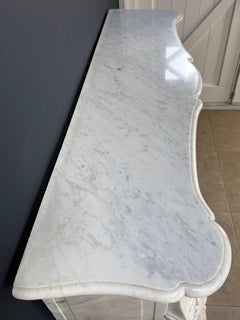 Luxe Franse Front Schelpschouw in Wit Carrara Marmer
