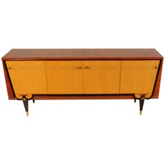 Luxe French Art Deco Sideboard in Sycamore and Rosewood