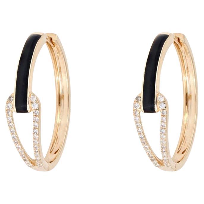Luxe Hoops 14K Yellow Gold Diamond Earrings