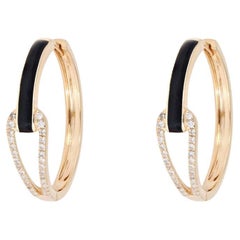 Luxe Hoops 14K Yellow Gold Diamond Earrings