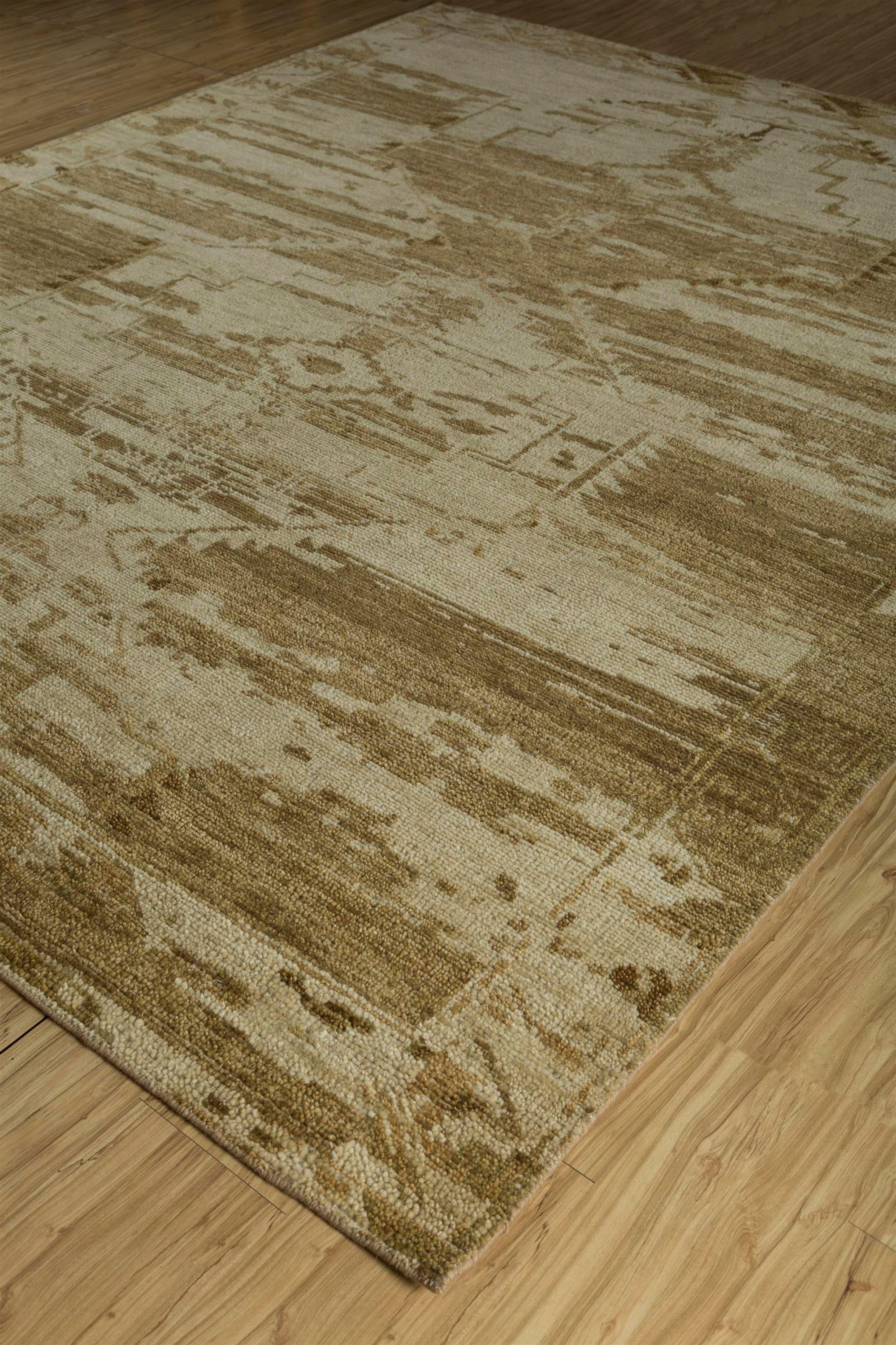 Modern Luxe Latte Sand & Spice Brown 240x300 cm Hand Knotted Rug For Sale