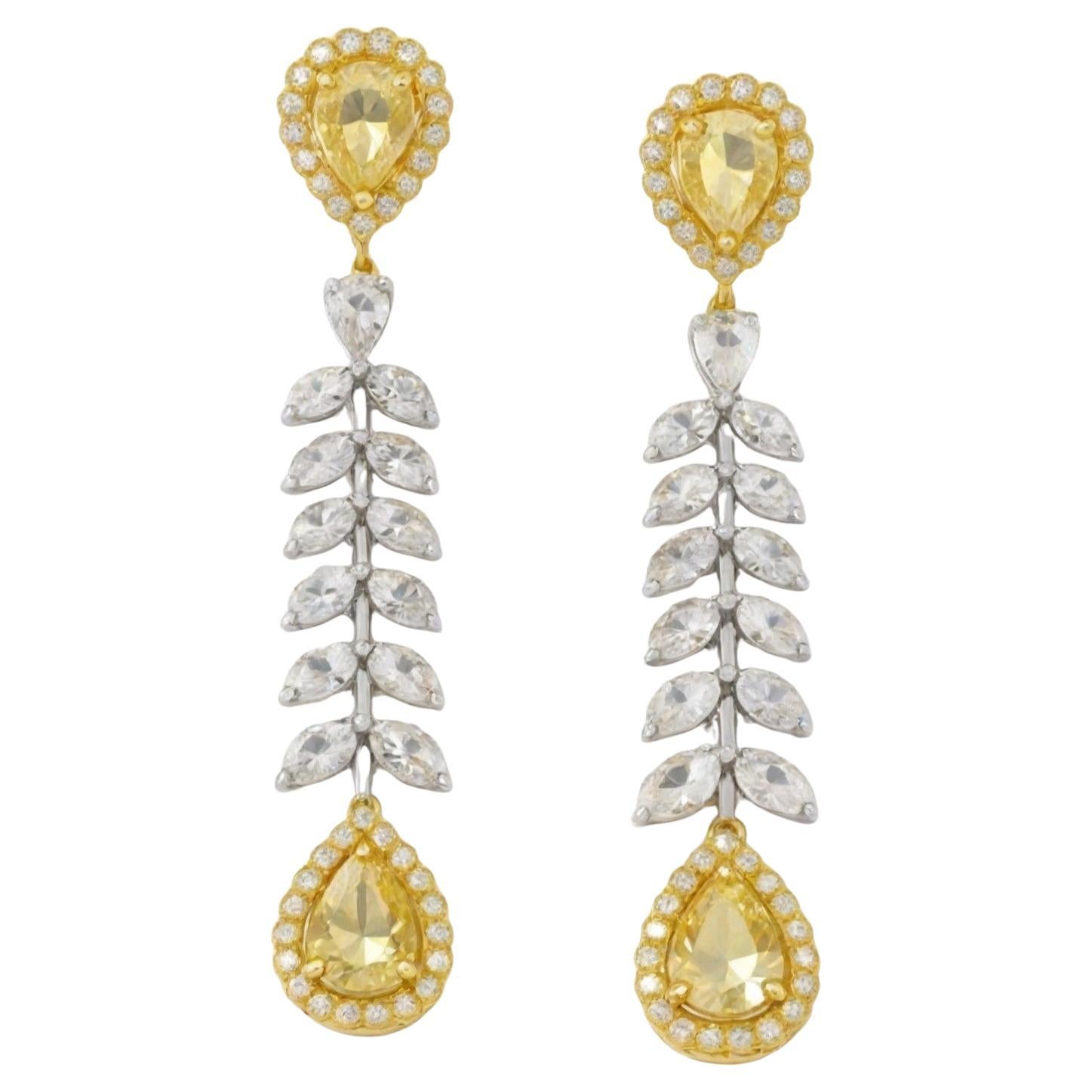 Luxe Lemon 14K Gelbgold Tropfen-Diamant-Ohrringe