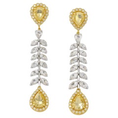 Orecchini Lux Lemon in oro giallo 14 carati con diamanti a goccia