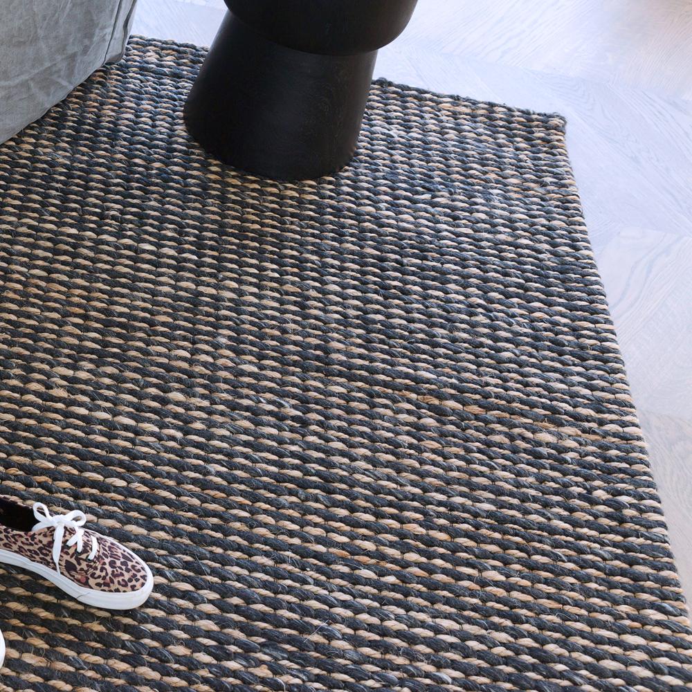 Tessuto a mano Runner Gemini personalizzabile in stile marmorizzato di lusso in nero piccolo in vendita