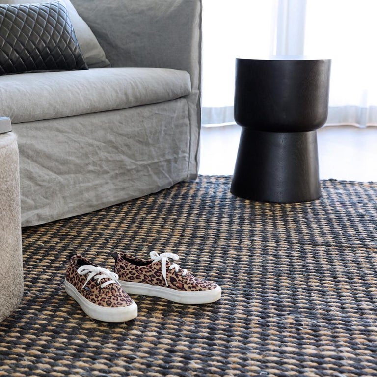 Luxe Marled Style Customizable Gemini Weave Rug in Black Mix Small For ...