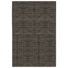 Luxe Marled Style Customizable Gemini Weave Rug in Black Mix Small