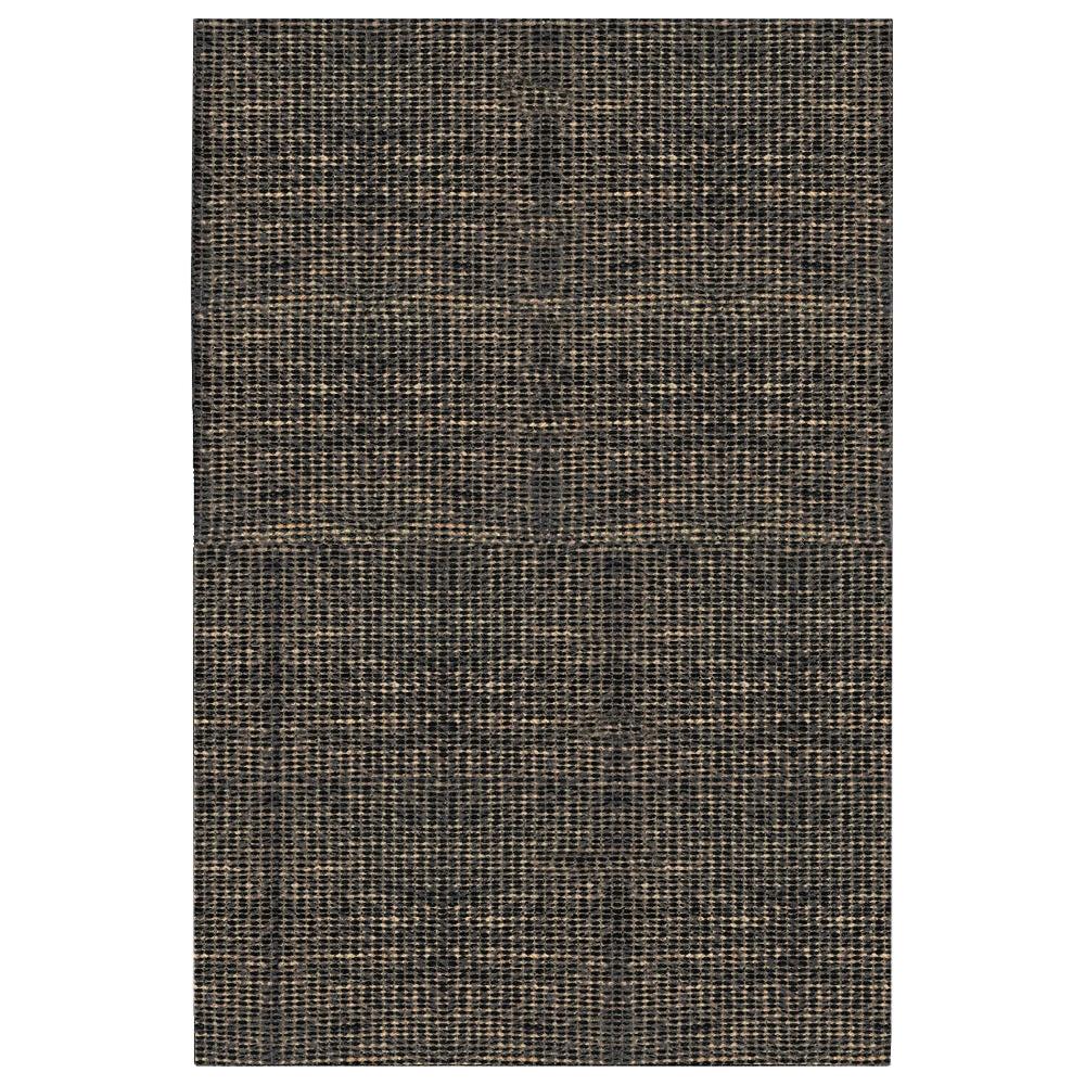 Luxe Marled Style Customizable Gemini Weave Rug in Black Mix Small For Sale