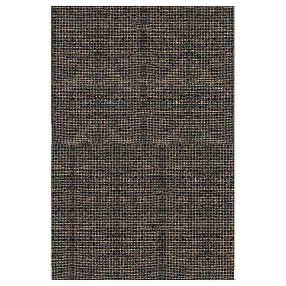 Luxe Marled Style Customizable Gemini Weave Rug in Black Mix X-Large For Sale