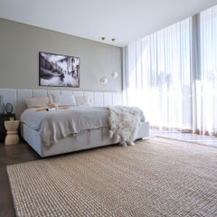 Luxe Marled Style Customizable Gemini Weave Rug in Cream Mix Large