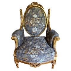 Luxe Asnaghi Sessel aus Giltwood und Seide