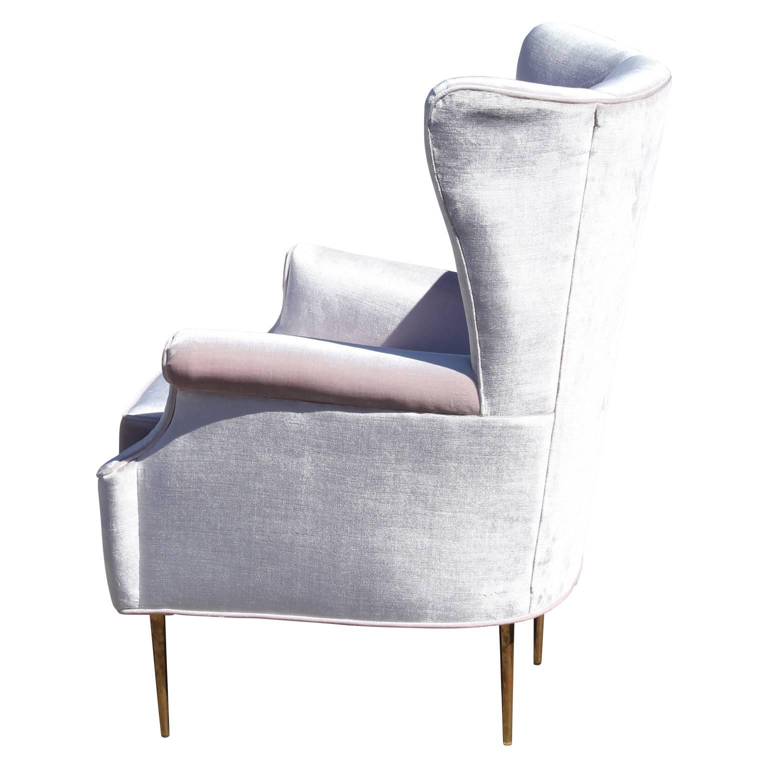 light pink wingback chair
