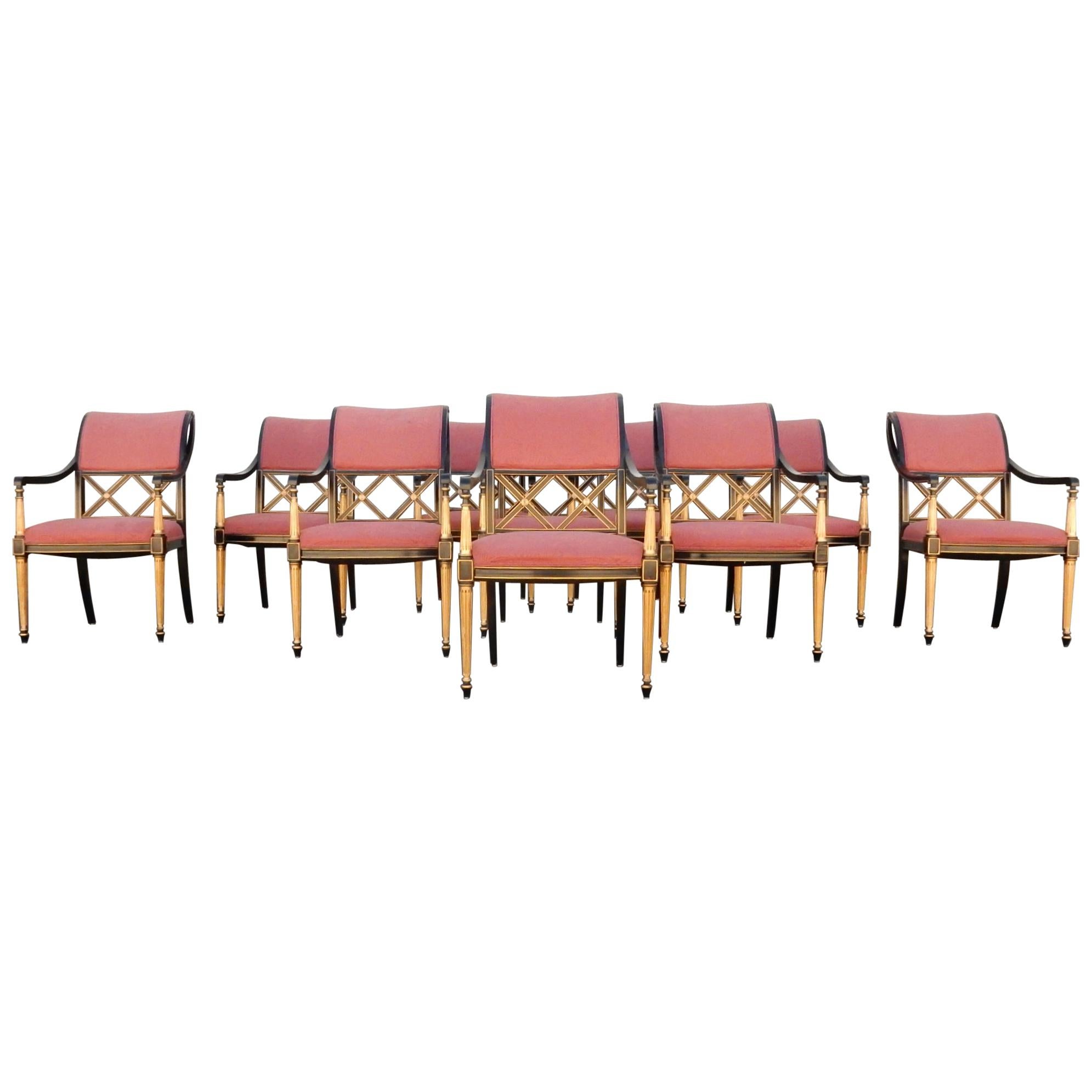 20th Century Set of 10 Regency Dining Chairs by Dorothy Draper for Henredon
