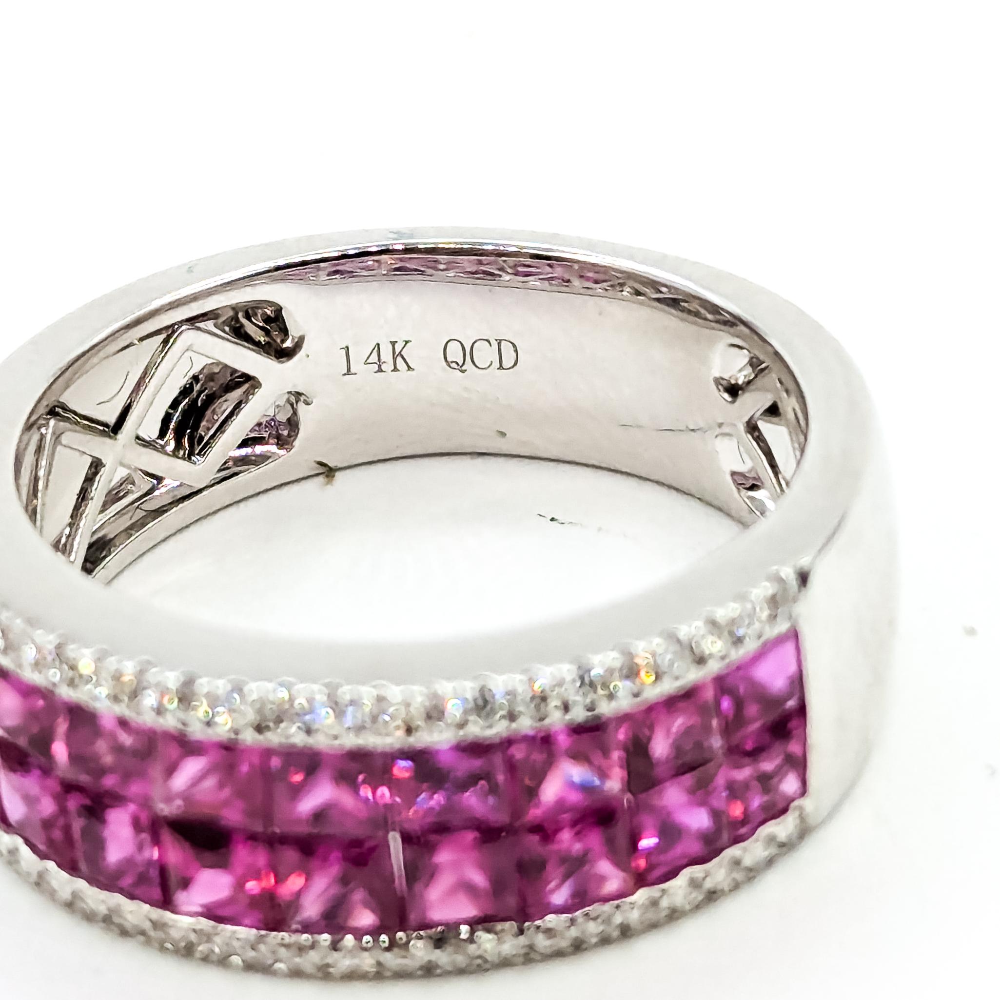 Luxe Ruby Panel & Diamond Ring in 14k im Angebot 5