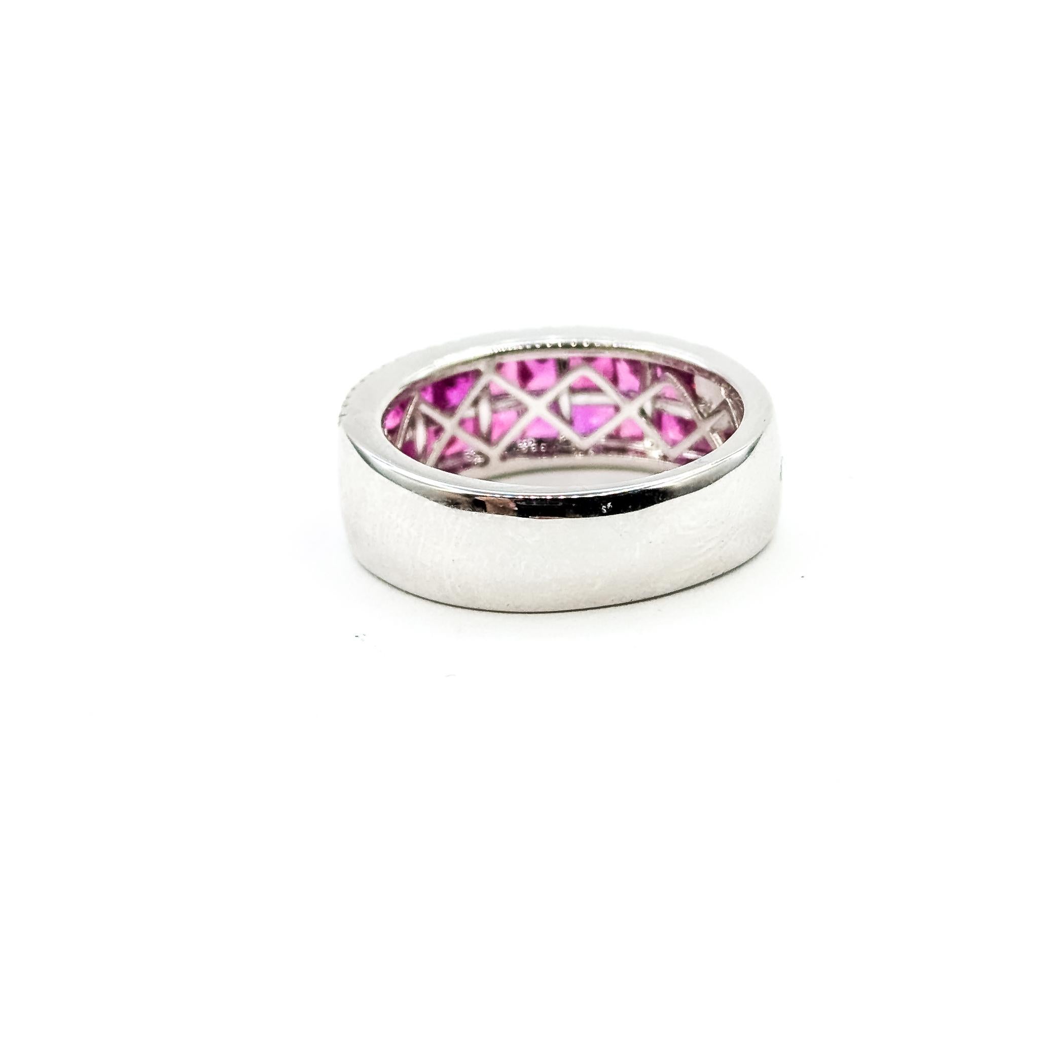 Luxe Ruby Panel & Diamond Ring in 14k im Angebot 3