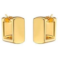 Luxe Square Hoop 14K (or 18k upon request) Yellow Gold Huggies Earrings