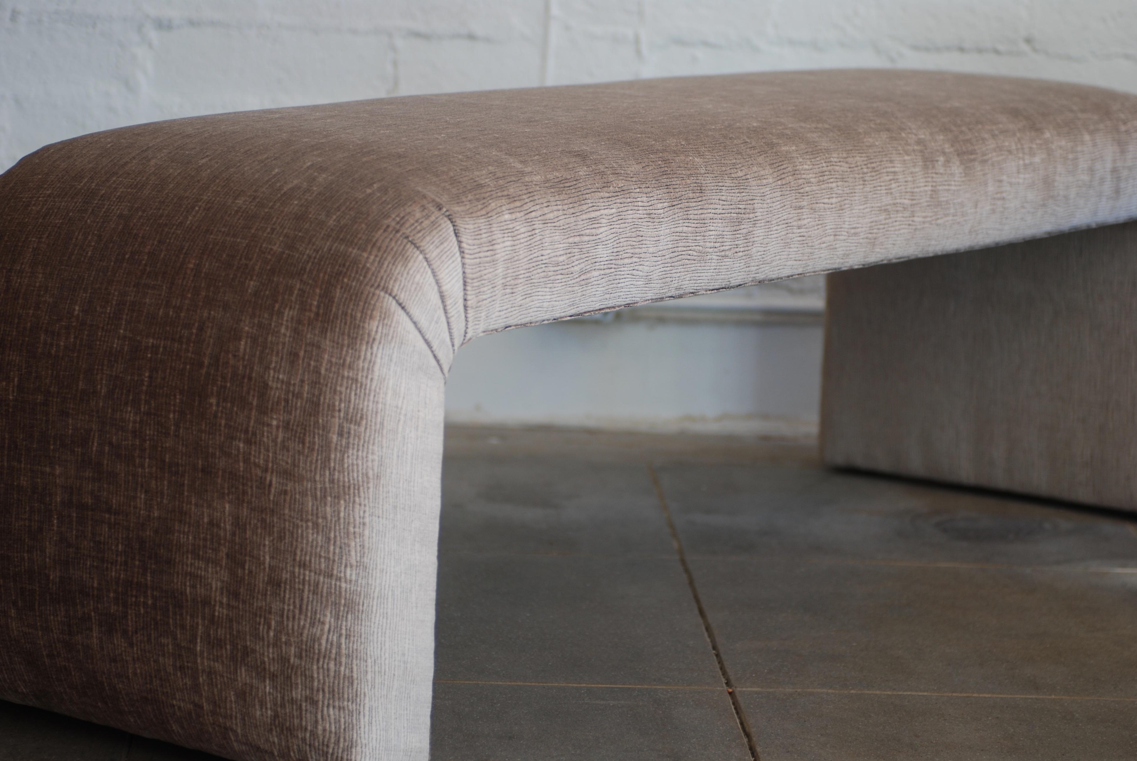 Luxe Waterfall Bench in Taupe Velvet 3