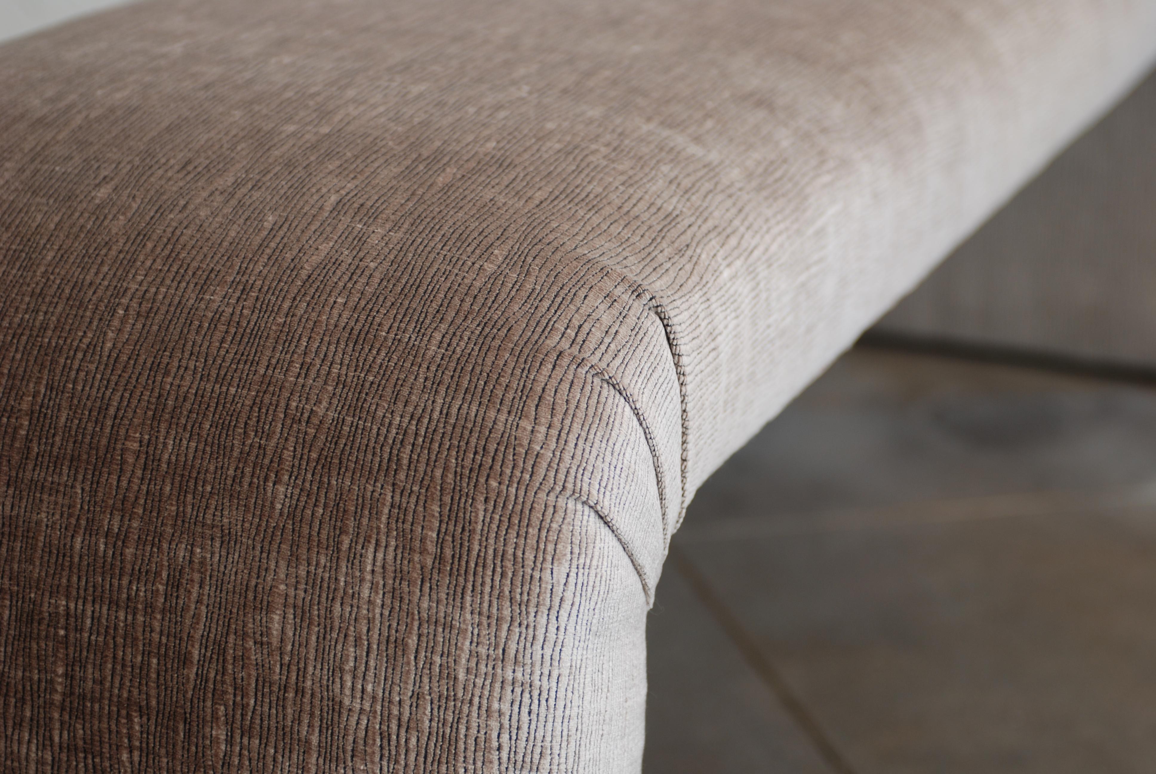 Luxe Waterfall Bench in Taupe Velvet 5