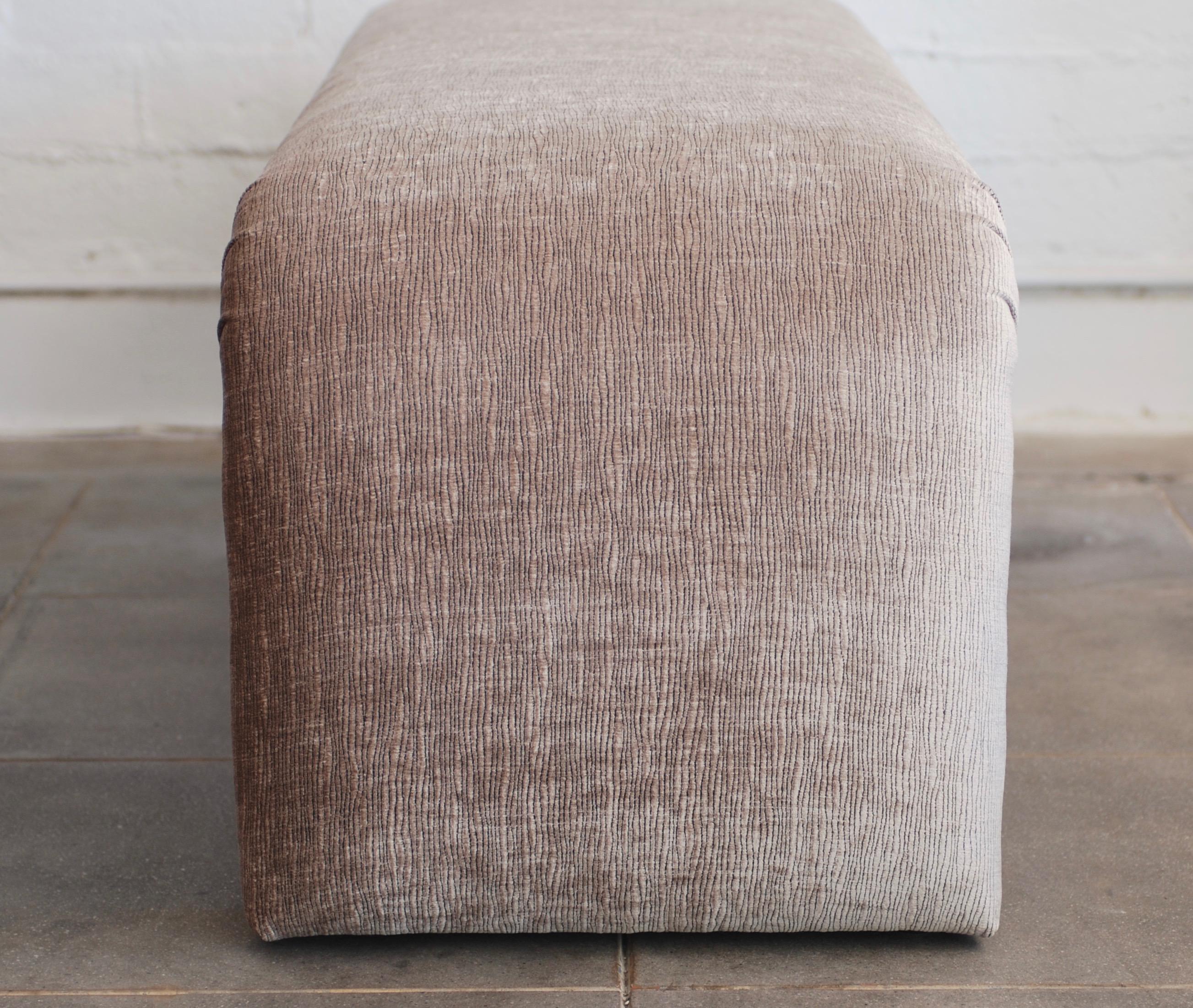 Luxe Waterfall Bench in Taupe Velvet 2