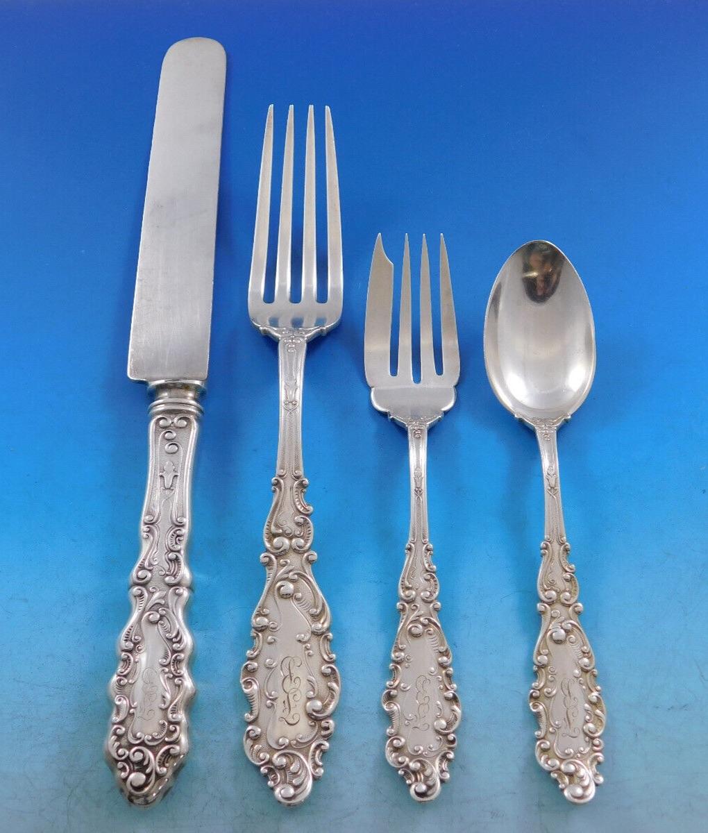 Luxembourg by Gorham Sterling Silver Flatware Set 8 Service 48 Pcs Dinner In Excellent Condition For Sale In Big Bend, WI