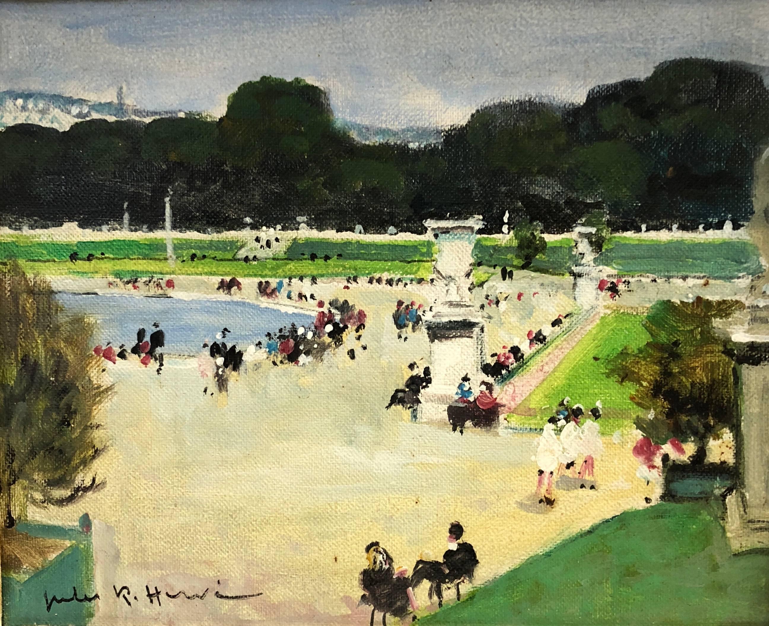 Jardin du Luxembourg pond scene by Jules René Hervé (French 1887-1981) signed lower left corner oil painting on board. 

About the Artist:

Jules René Hervé (1887–1981) was an French Academic painter, born in Langres, in Eastern France. Known