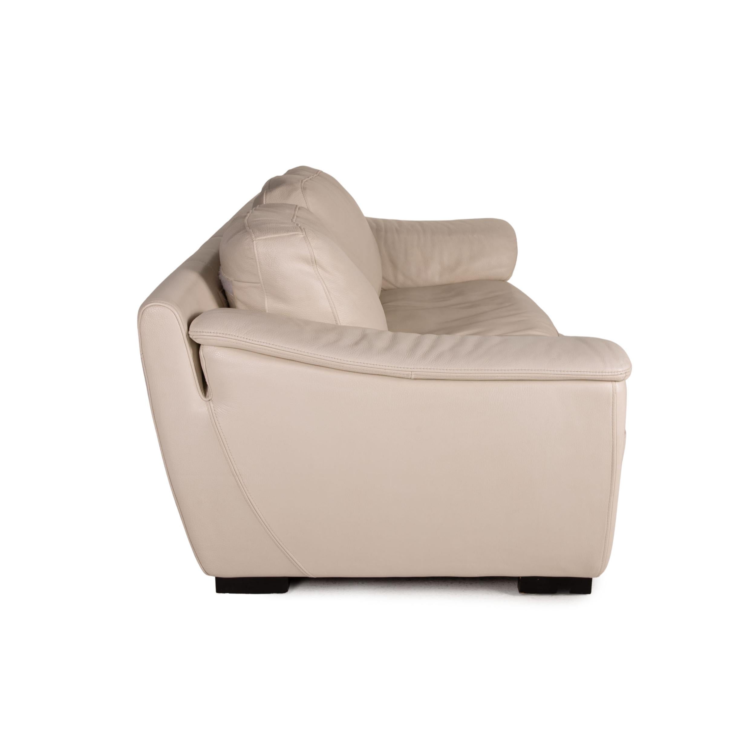 Luxform Leder-Sofa Cremefarbene zweisitzige Couch im Angebot 3