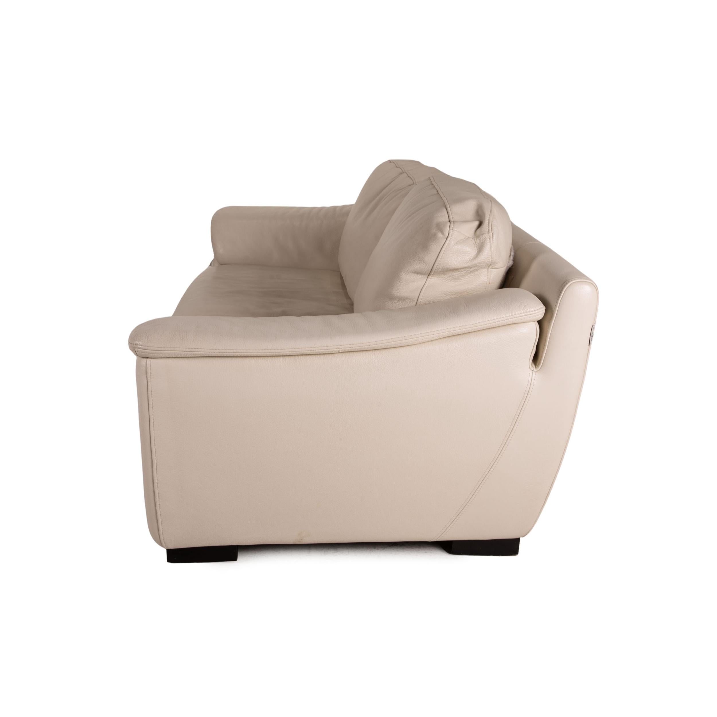 Luxform Leder-Sofa Cremefarbene zweisitzige Couch im Angebot 5