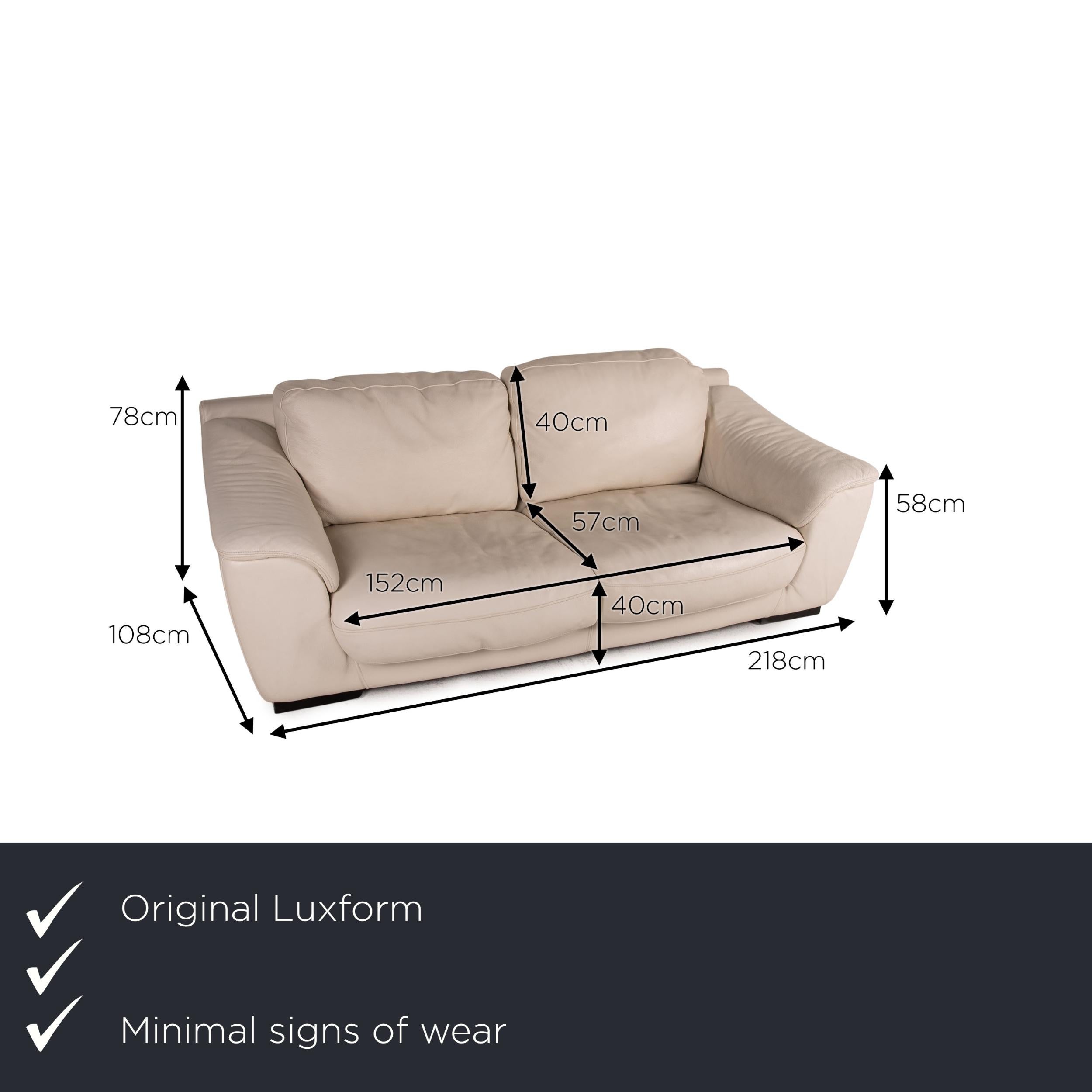 Wir präsentieren Ihnen ein Luxform Ledersofa Creme Zweisitzer Sofa.
 SKU: #16842-c3
 

 Produktabmessungen in Zentimetern:
 

 Tiefe: 108
 Breite: 218
 Höhe: 78
 Sitzhöhe: 40
 Resthöhe: 58
 Sitztiefe: 57
 Sitzbreite: 152
 Rückenhöhe: 40