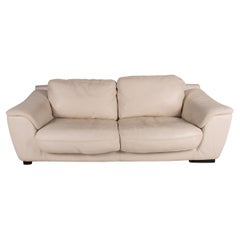 Luxform Leather Sofa Cream Two-Seat Couch