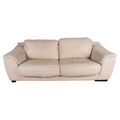 Luxform Leder-Sofa Cremefarbene zweisitzige Couch