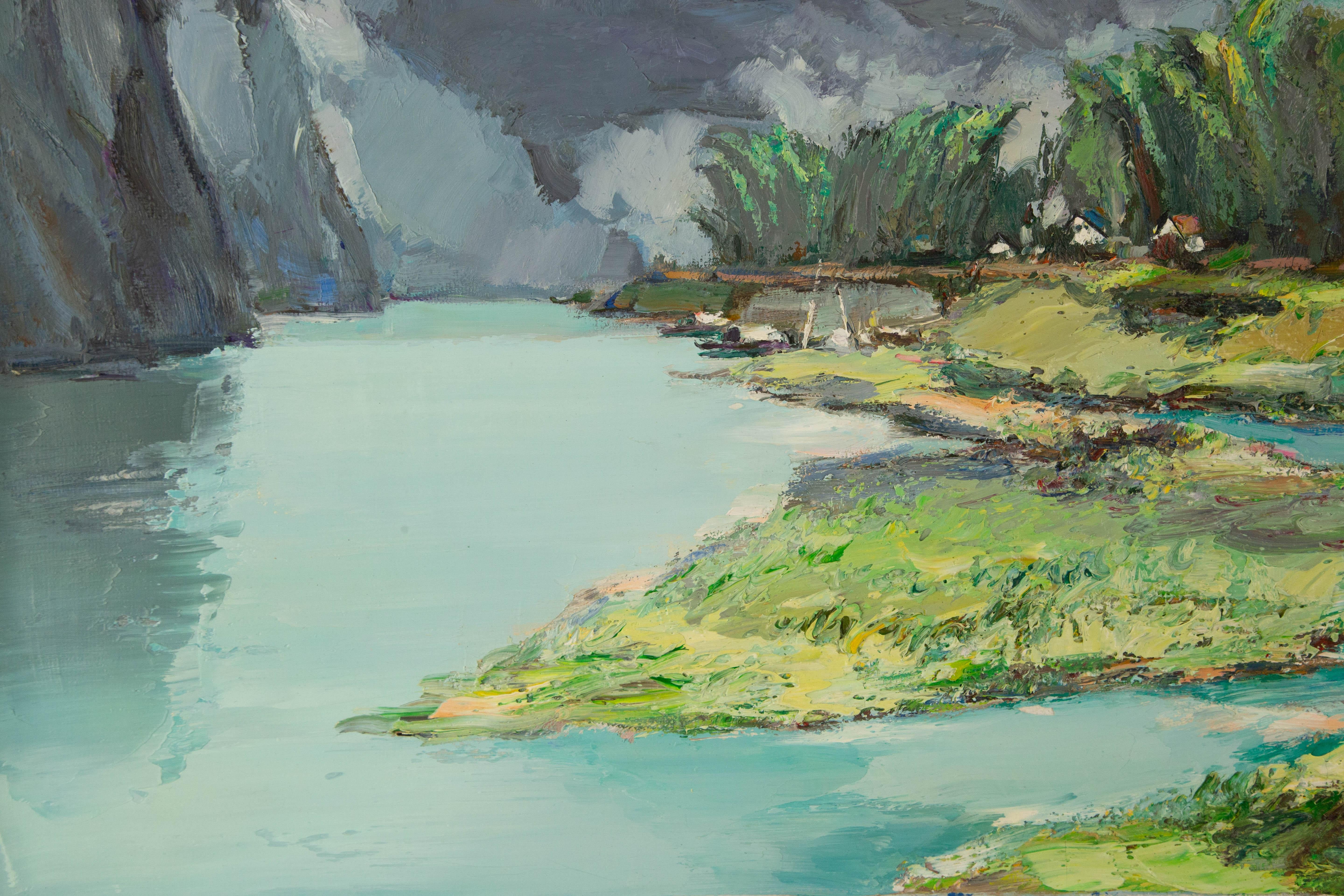 Luxi Liu Óleo sobre lienzo original impresionista 