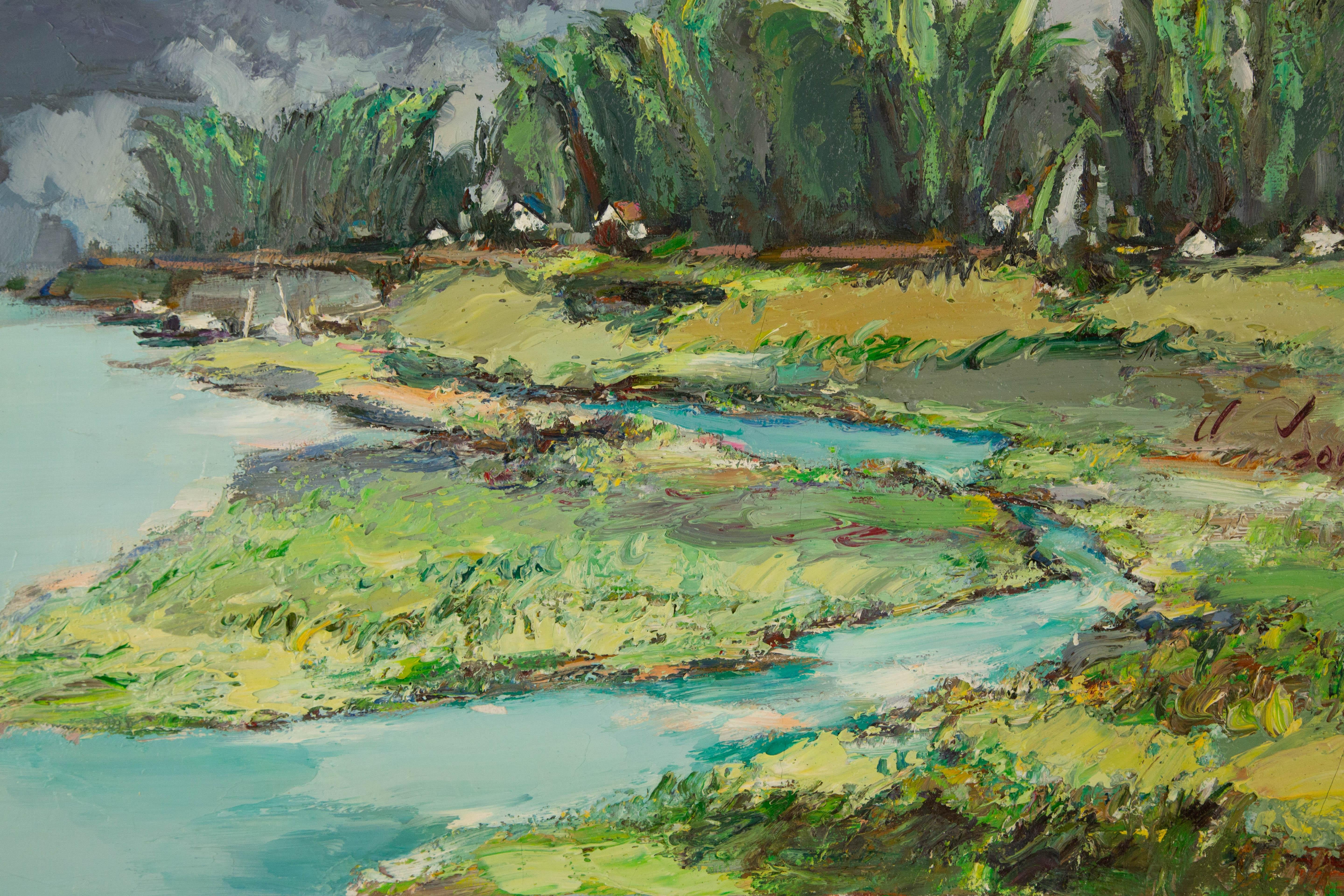 Luxi Liu Óleo sobre lienzo original impresionista 