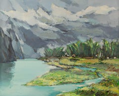 Luxi Liu Impressionist Original Oil On Canvas "Hometown Beauty IV"