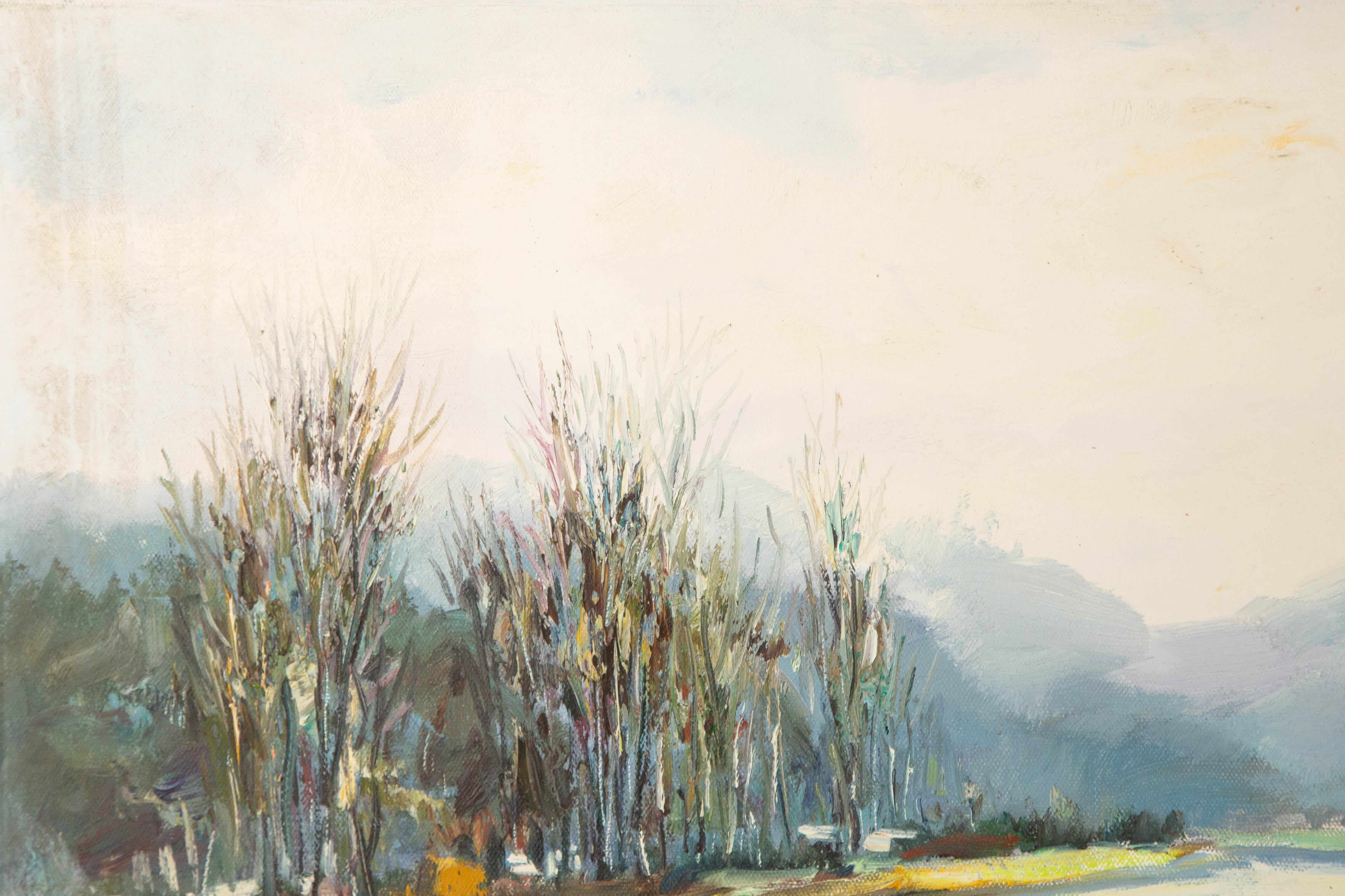 Luxi Liu Landscape Original Oil On Canvas 