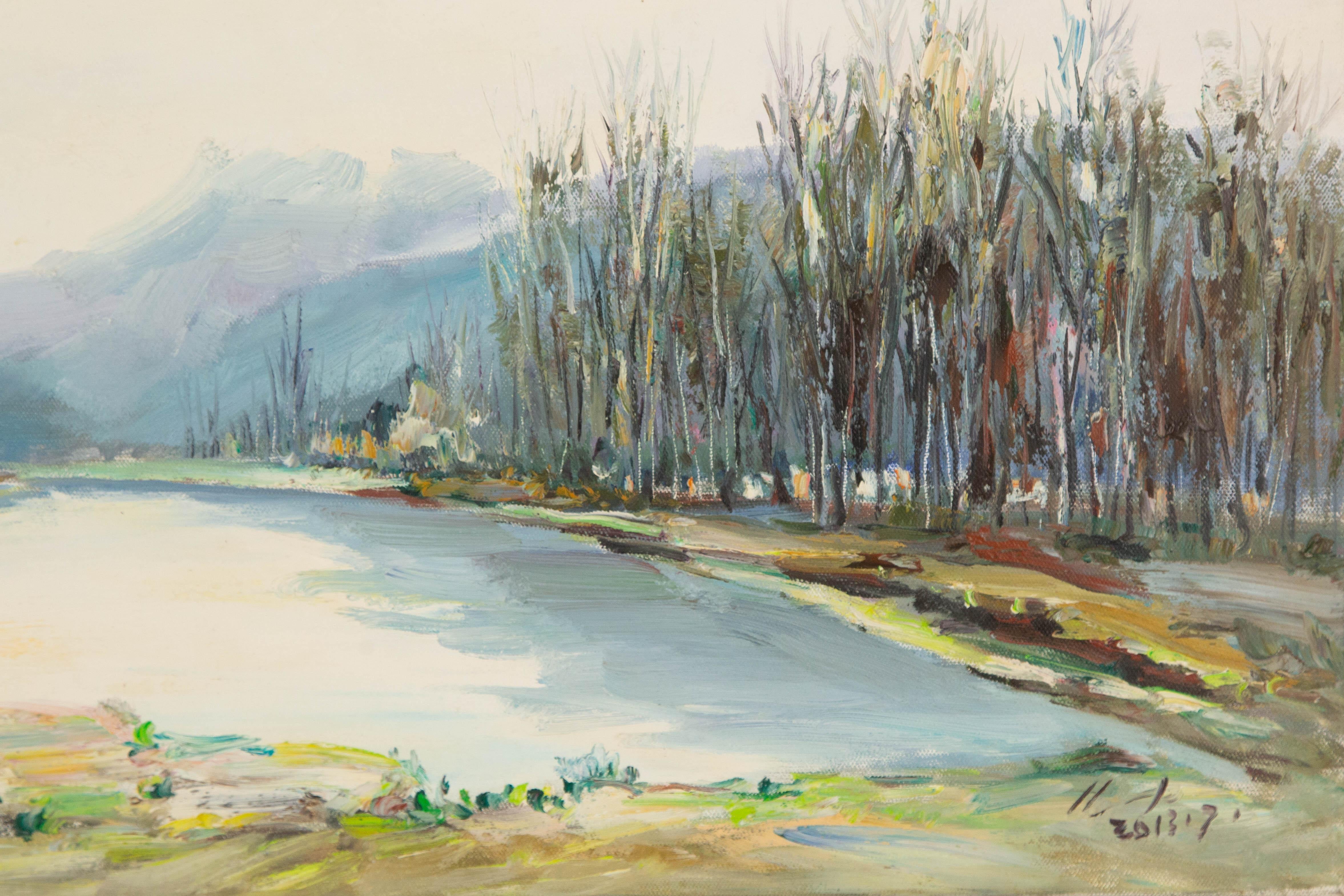 Luxi Liu Landscape Original Oil On Canvas 