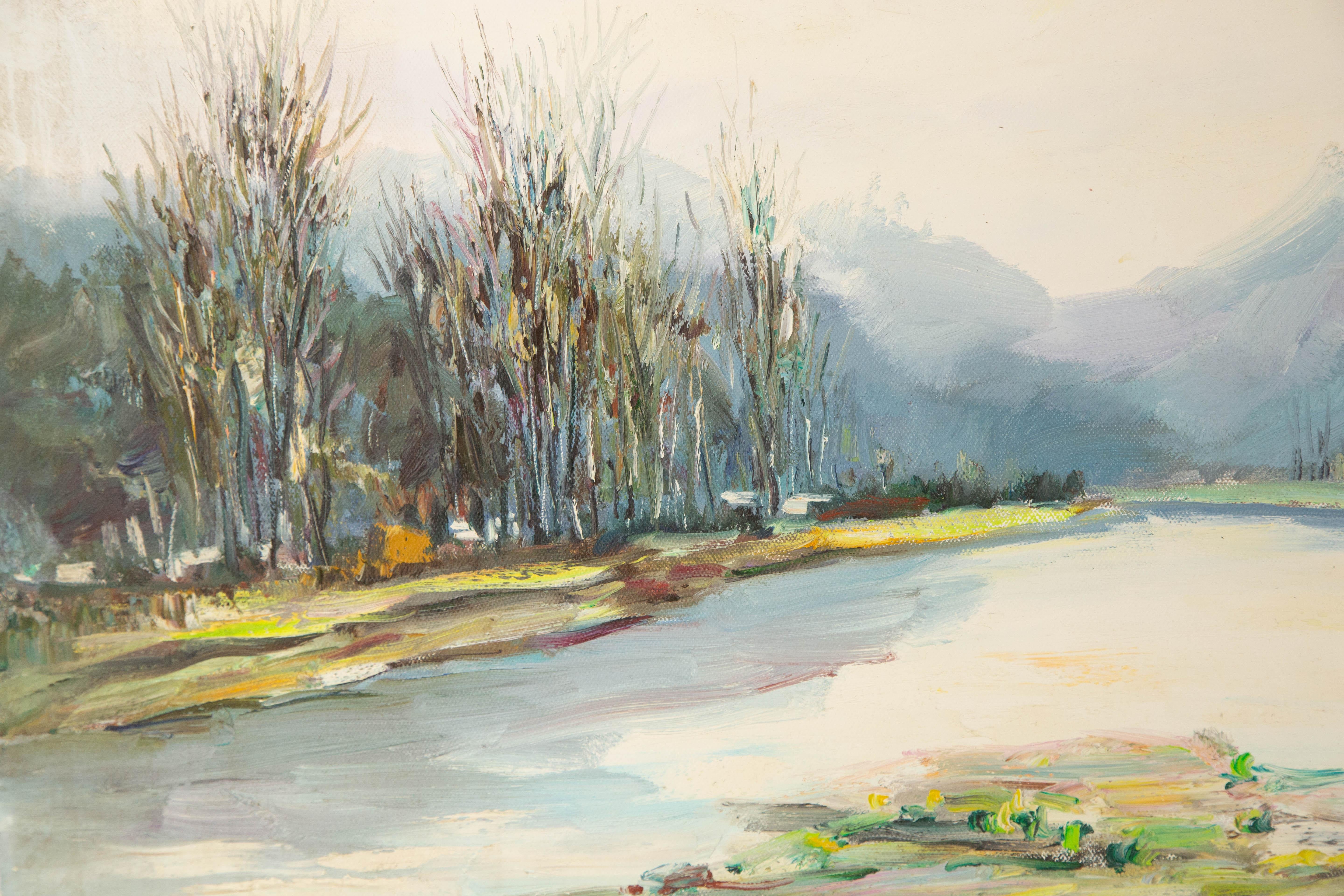 Luxi Liu Landscape Original Oil On Canvas 