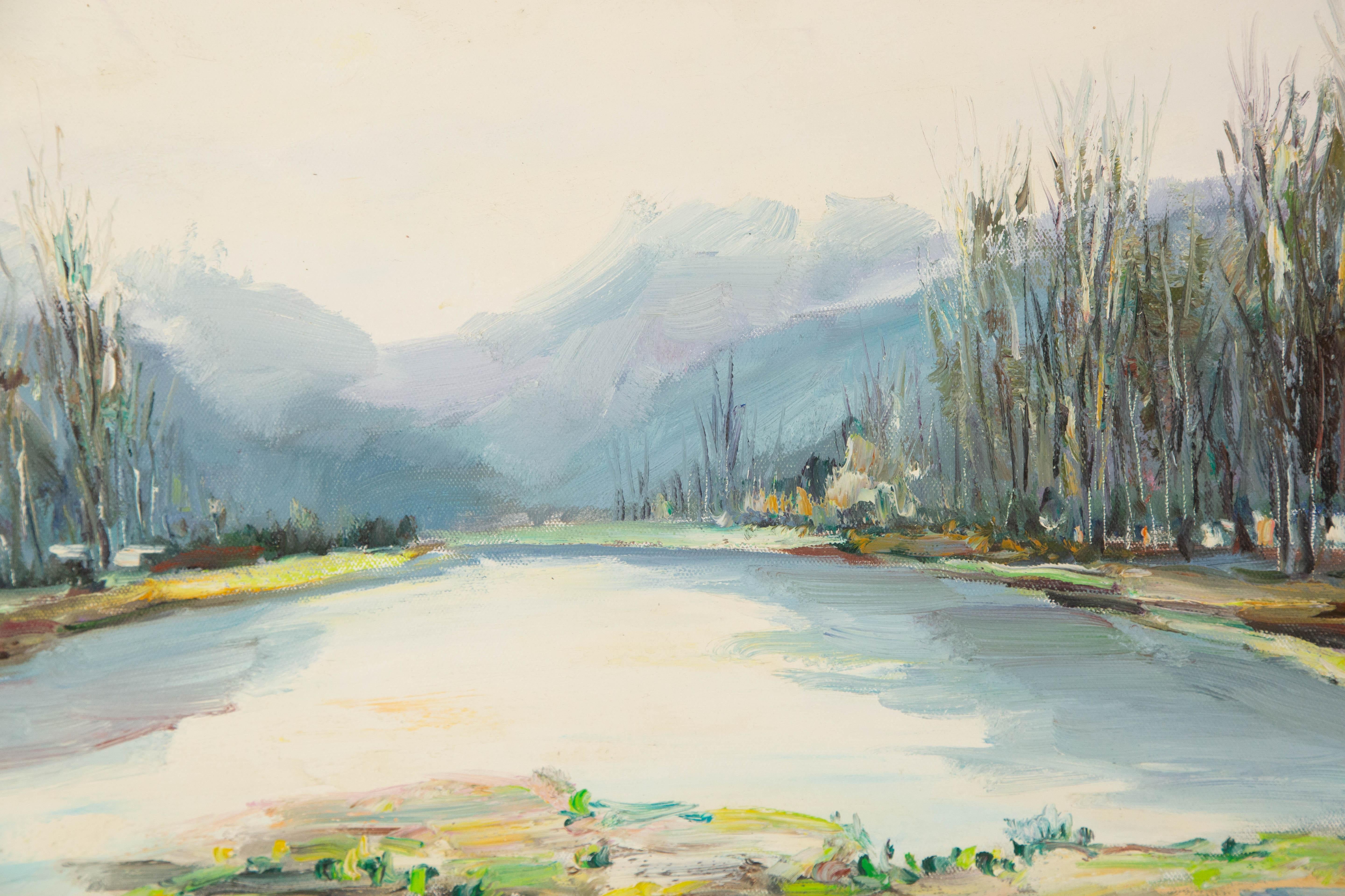 Luxi Liu Landscape Original Oil On Canvas 