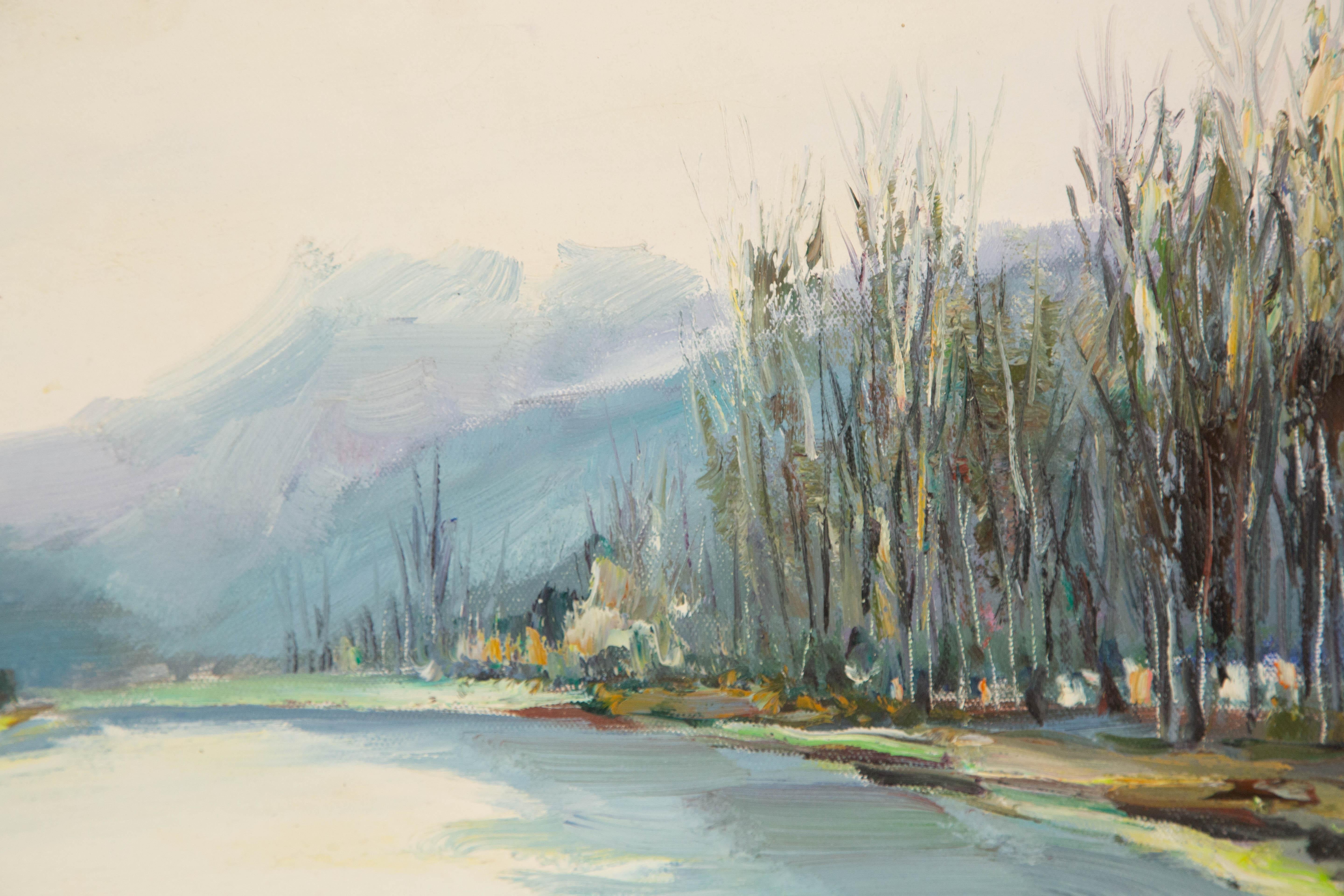 Luxi Liu Landscape Original Oil On Canvas 