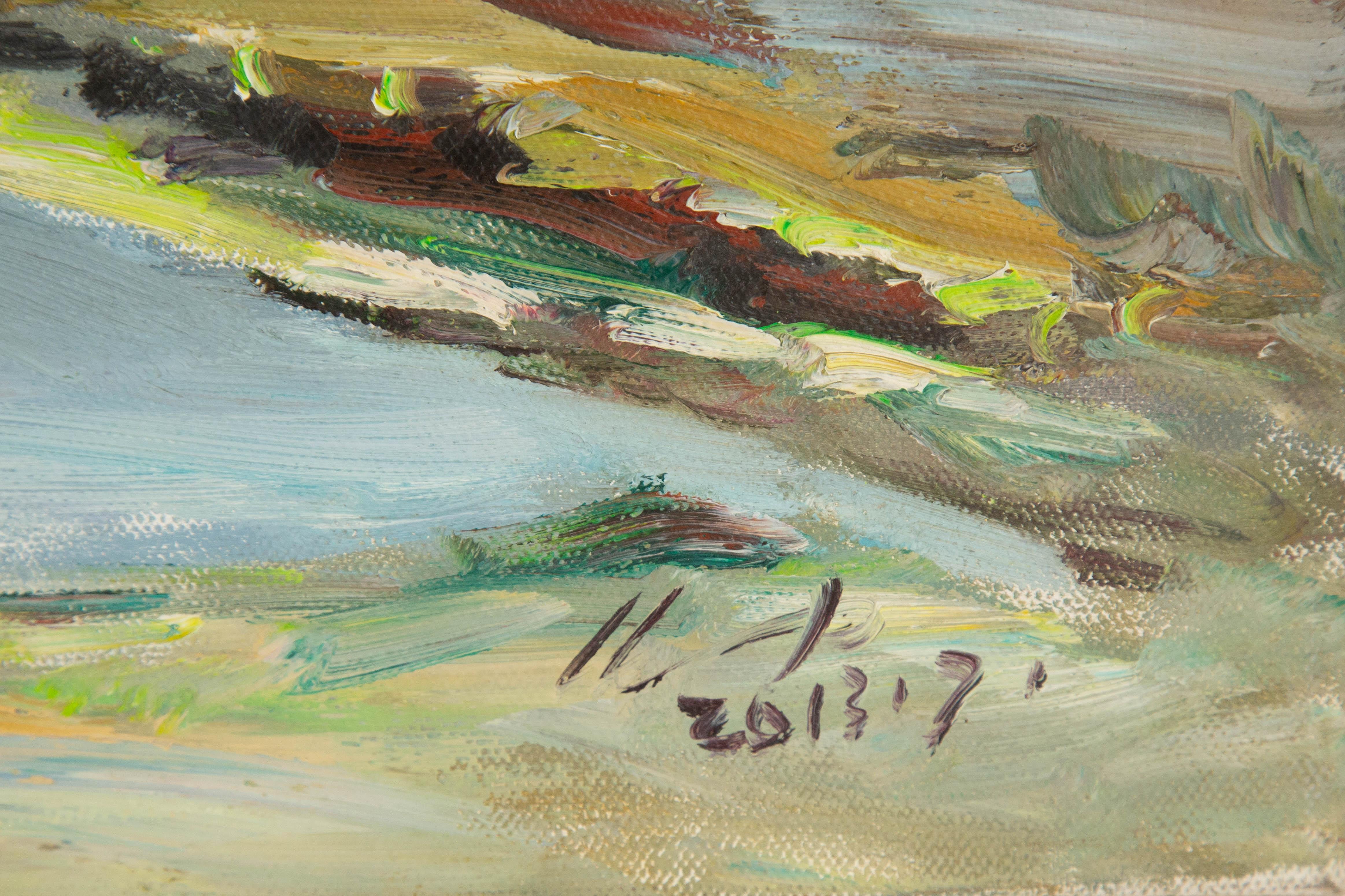 Luxi Liu Landscape Original Oil On Canvas 