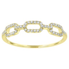 Anello Luxle con diamanti naturali a catena da 0,15 cttw in oro giallo 18 carati, misura 7
