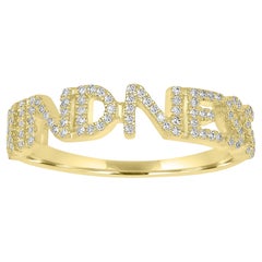 Luxle Anillo "KINDNESS" de Oro de 14 quilates, diamante natural, talla 6, 0,15 cttw