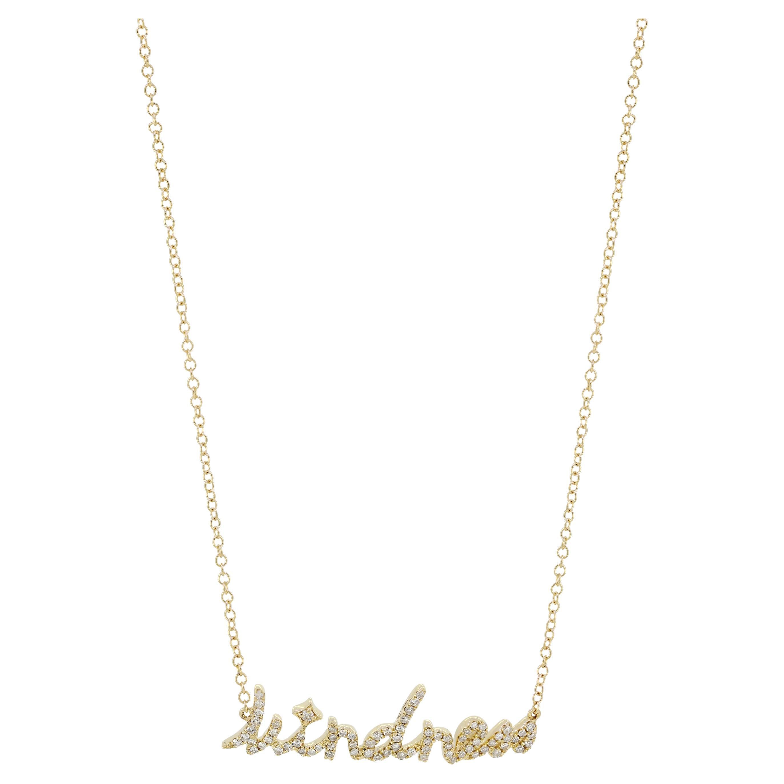 Luxle 0.2 Cttw.  Diamond " Kindness " Pendant Necklace In 18k Yellow Gold, 14"